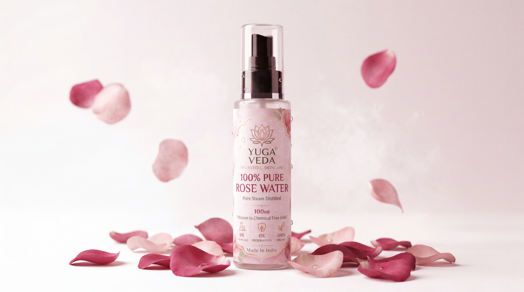 YUGA VEDA 100% Pure Rose Water – Your Daily Glow Guarantee | 100ml