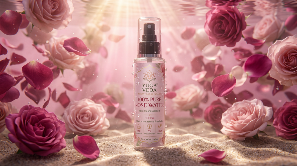 YUGA VEDA 100% Pure Rose Water – Your Daily Glow Guarantee | 100ml