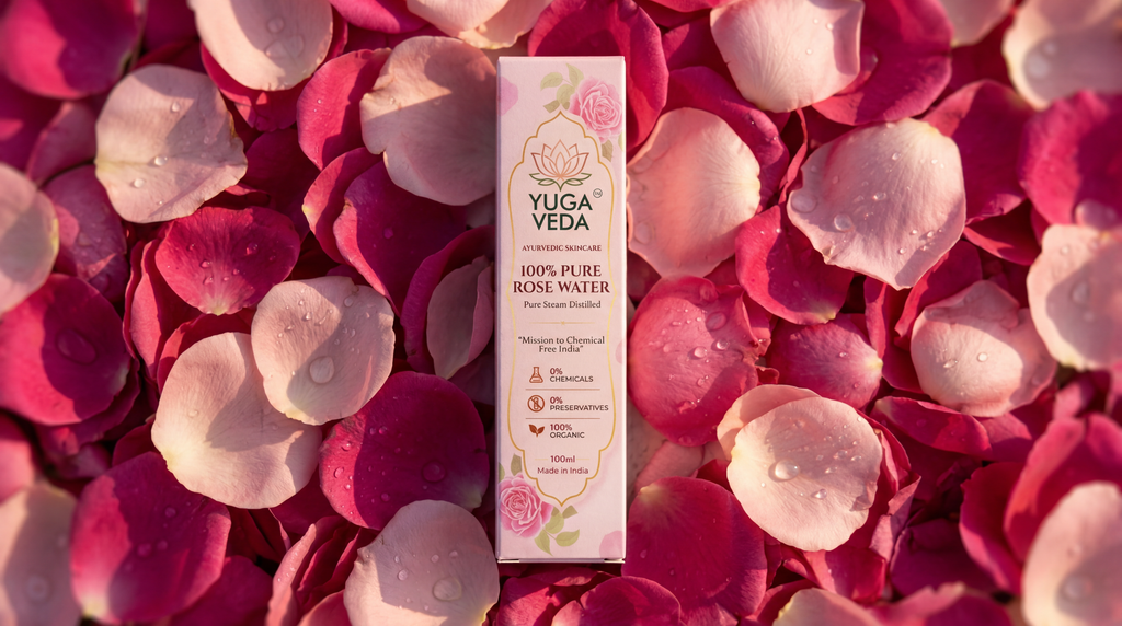 YUGA VEDA 100% Pure Rose Water – Your Daily Glow Guarantee | 100ml
