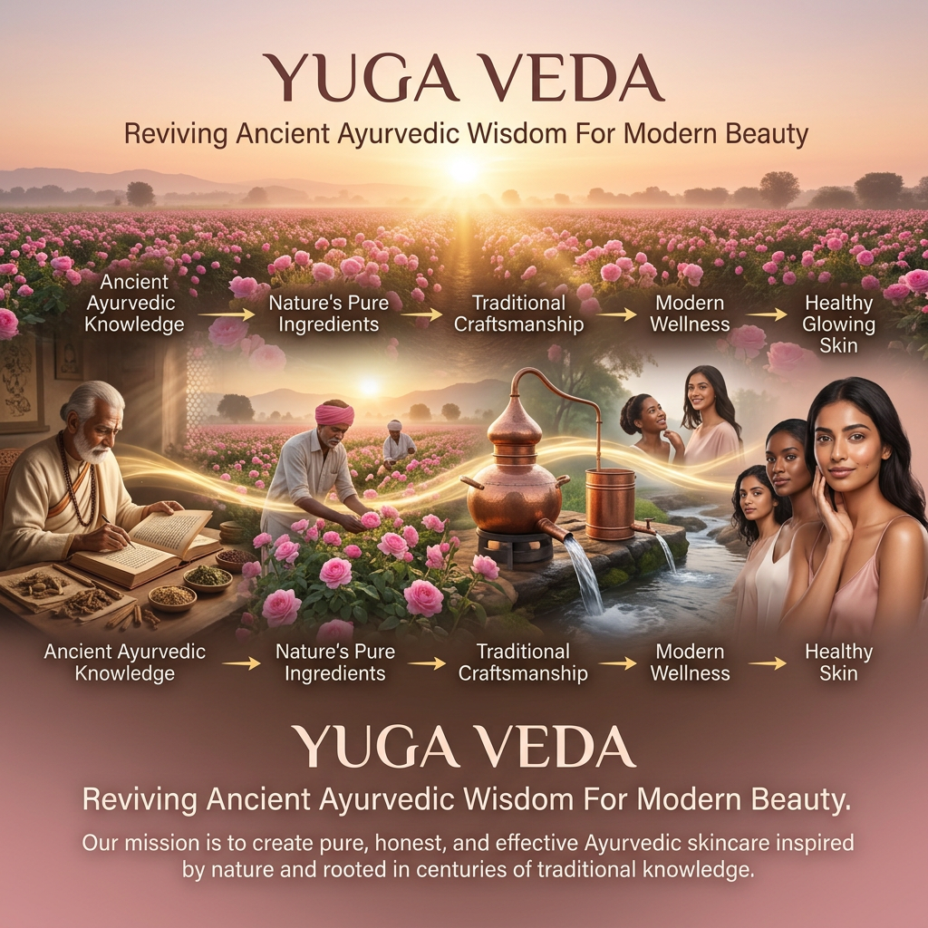 Yuga Veda Ayurvedic Premium Pure Rose Water Spray for Face, Skin & Hair | Steam Distilled | 100 ml x 3 (Pack of 3)