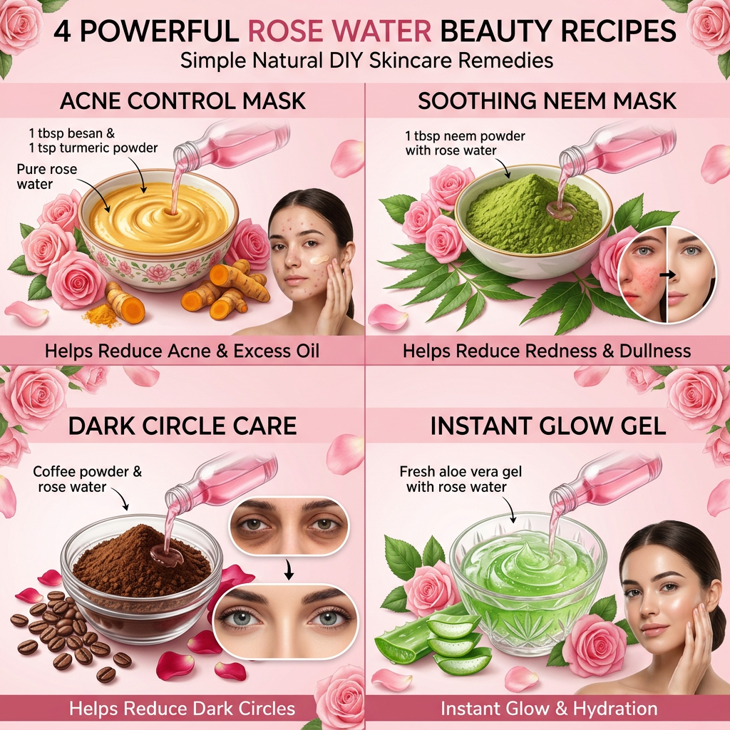 Yuga Veda Ayurvedic Premium Pure Rose Water Spray for Face, Skin & Hair | Steam Distilled | 100 ml